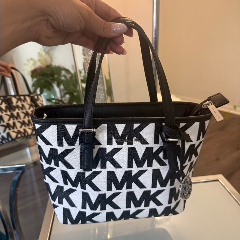 Michael Kors Monogram Black and White Tote